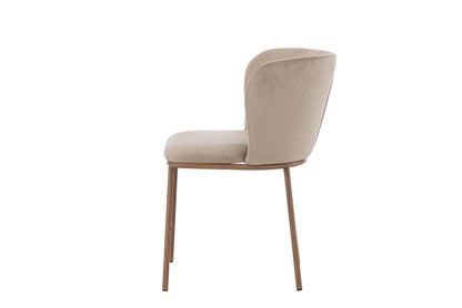 Edina Spisebordsstole (2 stk.) – Trælook / Beige Velour
