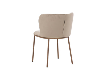 Edina Spisebordsstole (2 stk.) – Trælook / Beige Velour