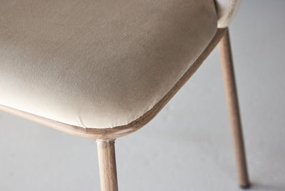 Edina Spisebordsstole (2 stk.) – Trælook / Beige Velour