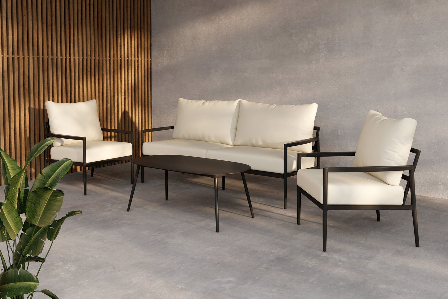 Taromina loungesæt – Sort/Beige