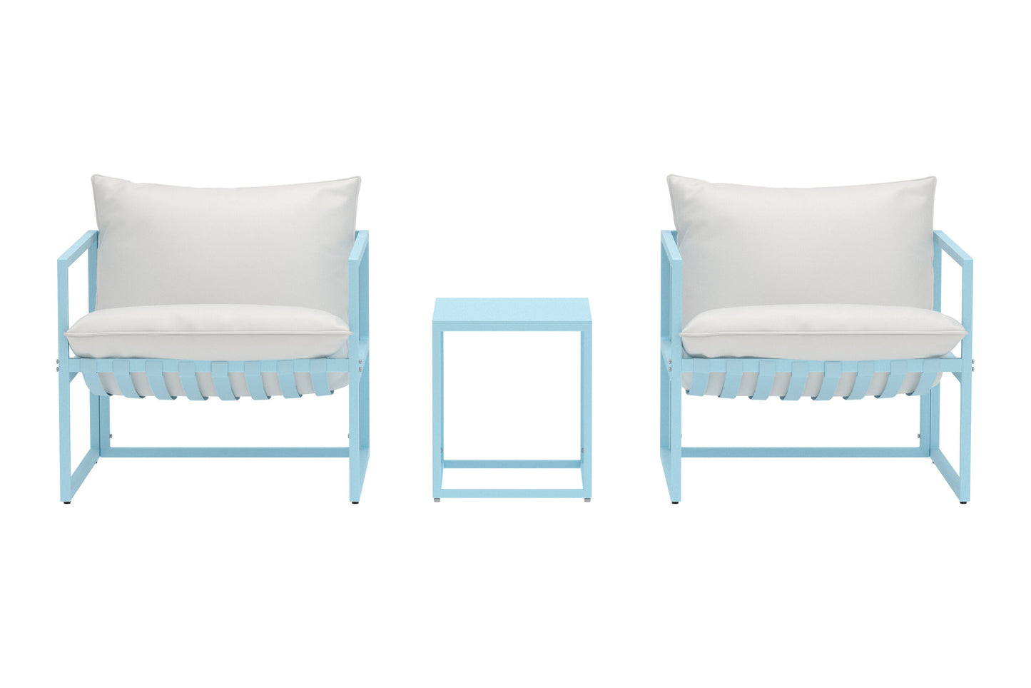Messina loungesæt – Lyseblå/Beige