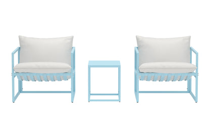 Messina loungesæt – Lyseblå/Beige