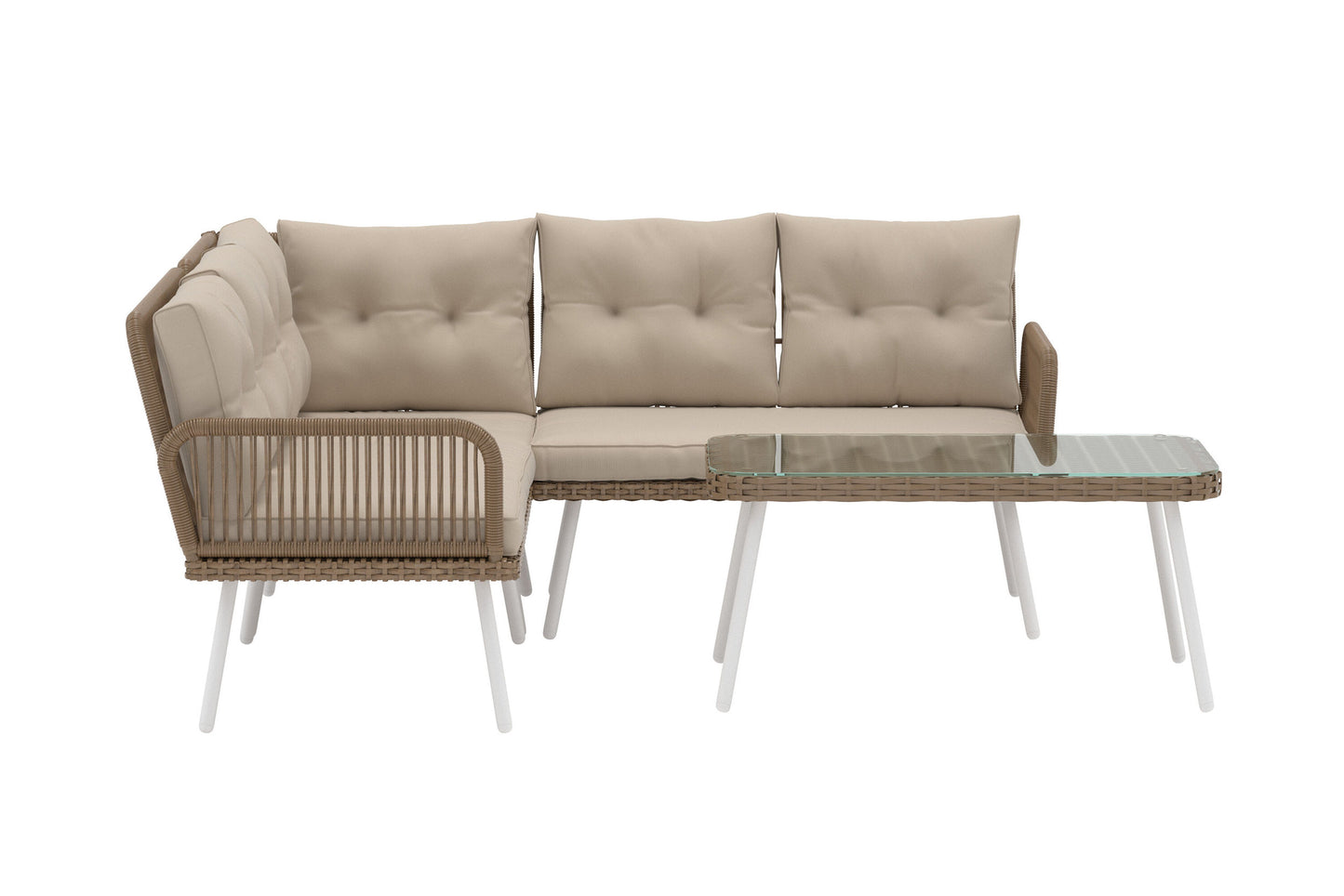 Ibiza hjørnesofasæt – Naturflet/Beige