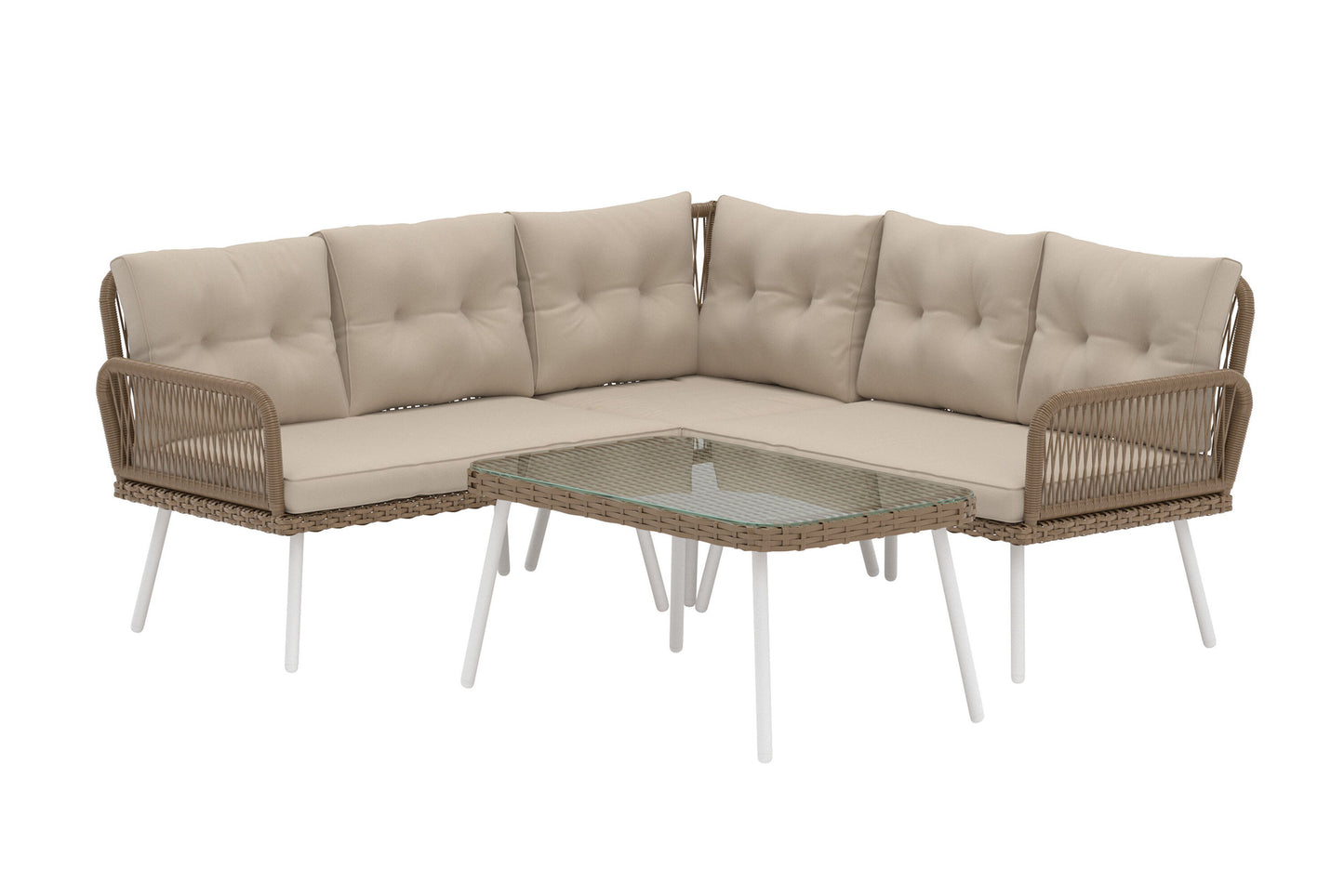 Ibiza hjørnesofasæt – Naturflet/Beige