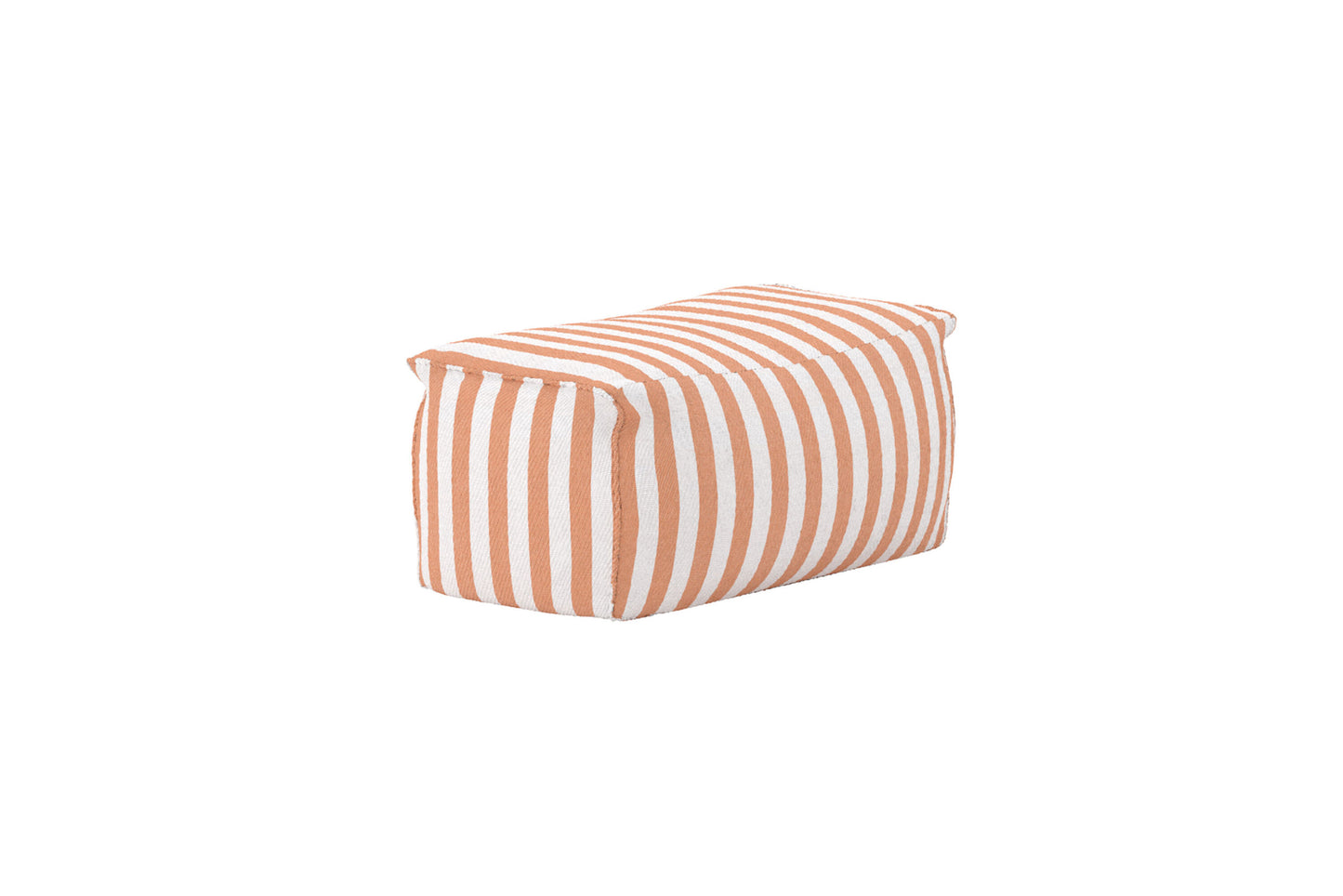 Redang puf 75×40×33 cm – Hvid/Ferskenstribet