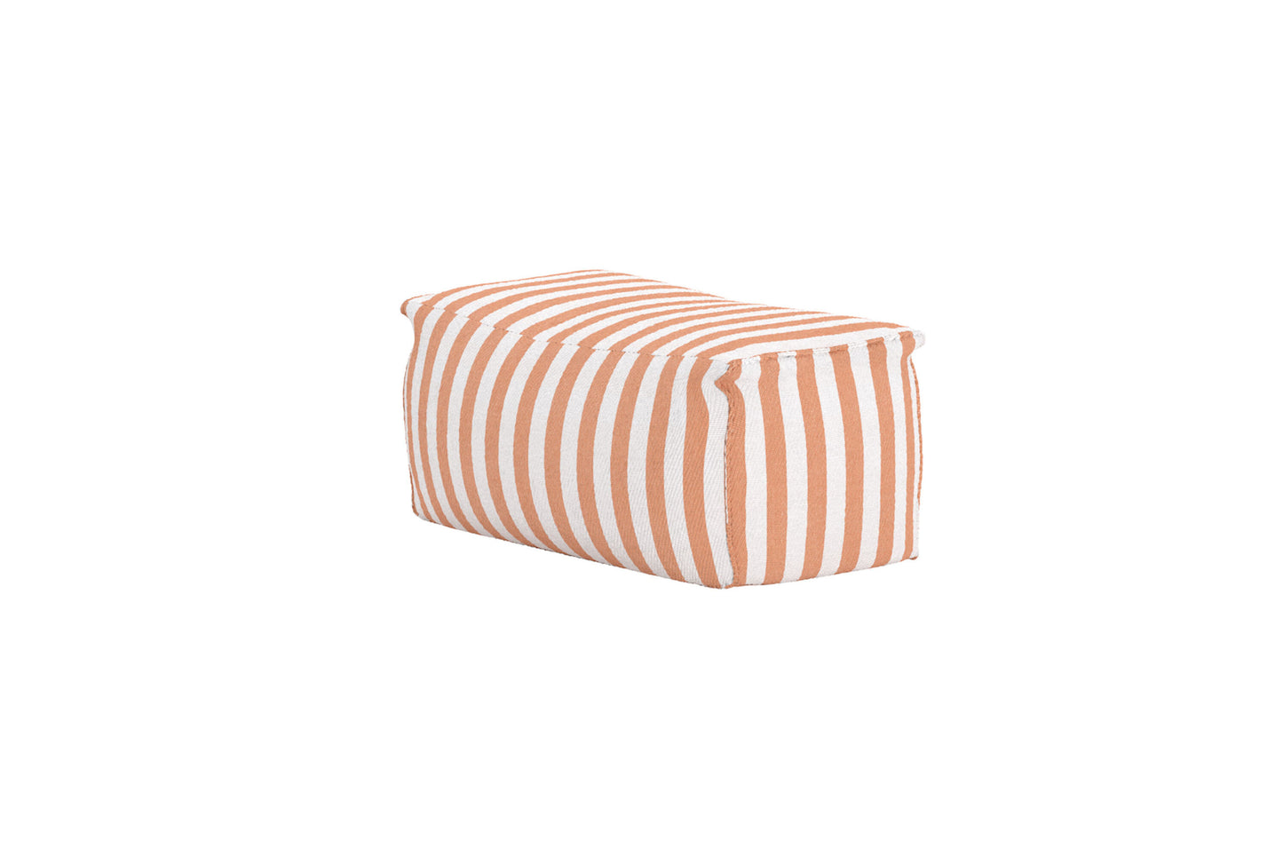 Redang puf 75×40×33 cm – Hvid/Ferskenstribet