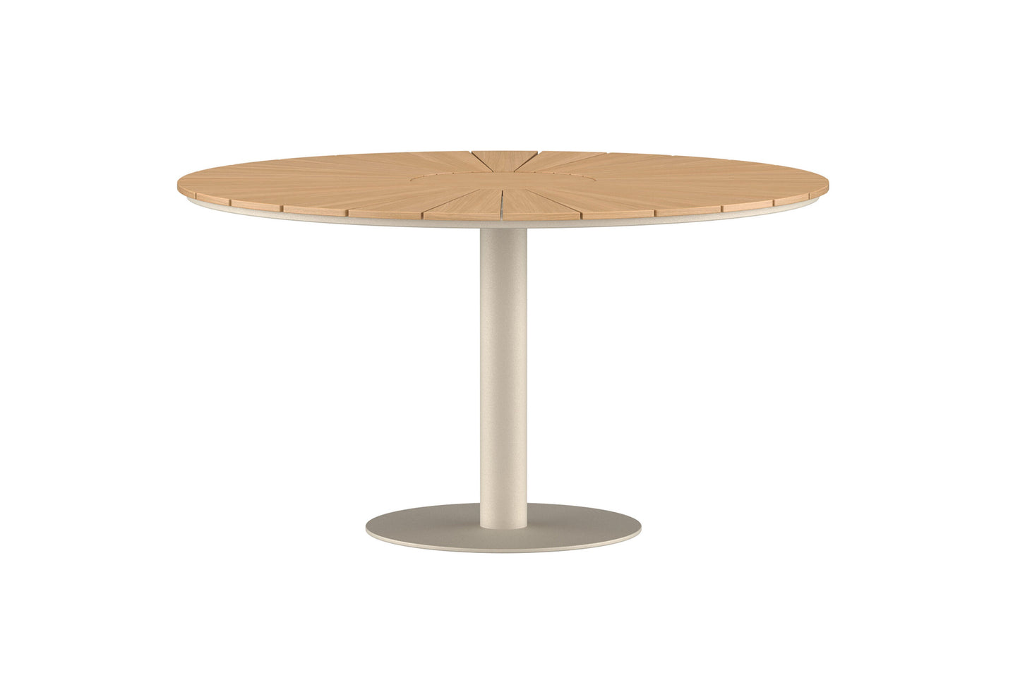 Croft Round Dining Table ø120 - Beige Alu/Teak