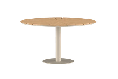 Croft Round Dining Table ø120 - Beige Alu/Teak