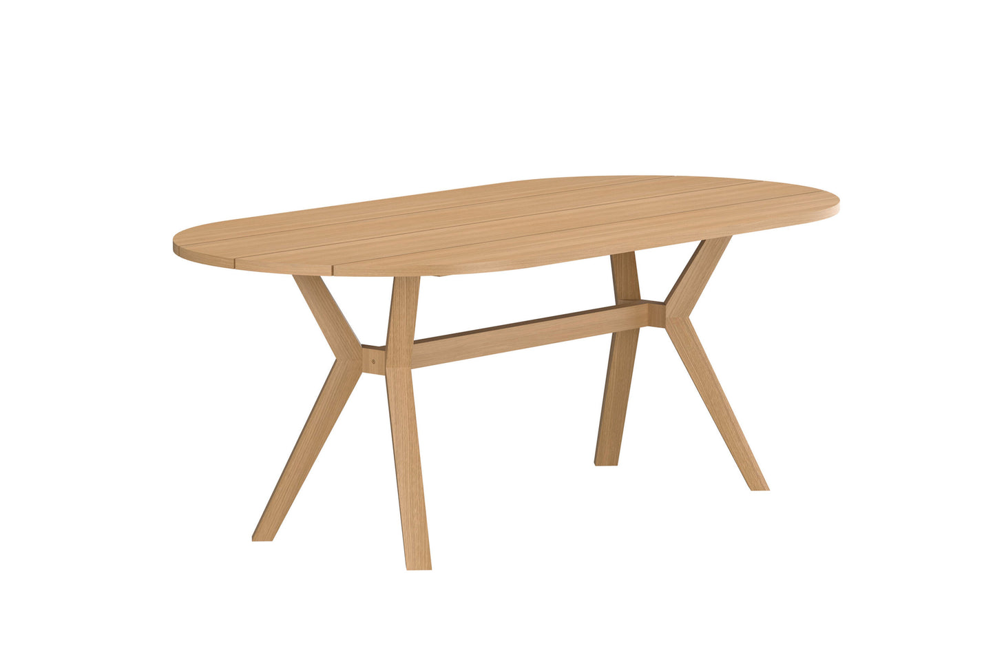 Kenya ovalt spisebord 200×100 cm – Naturteak
