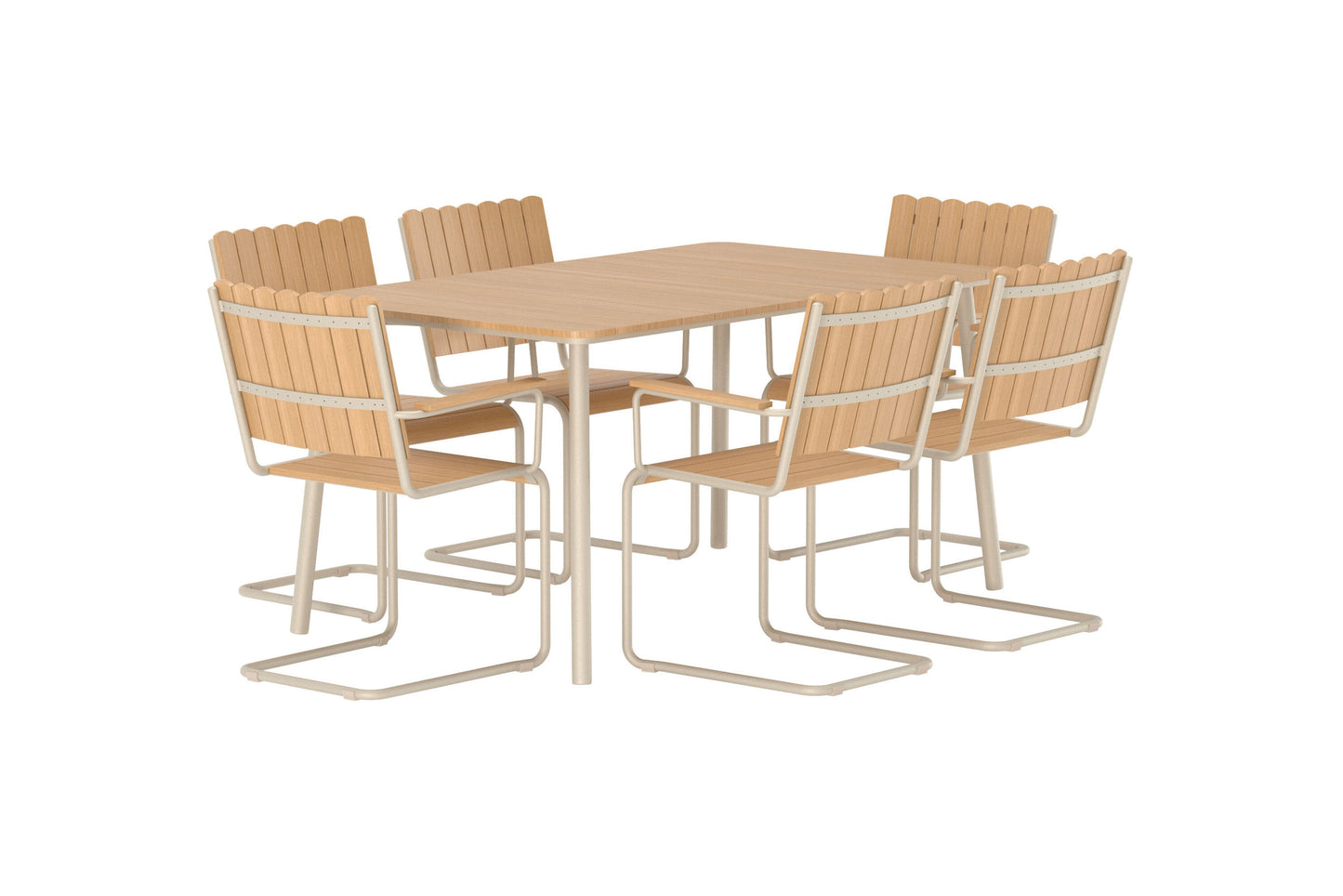 Holmsund rektangulært havesæt – Beige