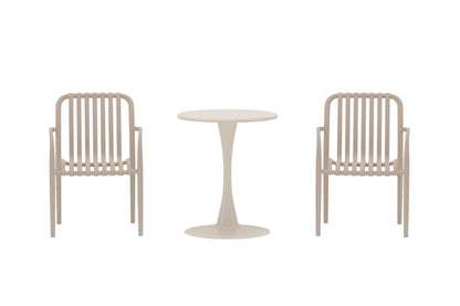 Limnos cafésæt Ø60×70 cm – Beige