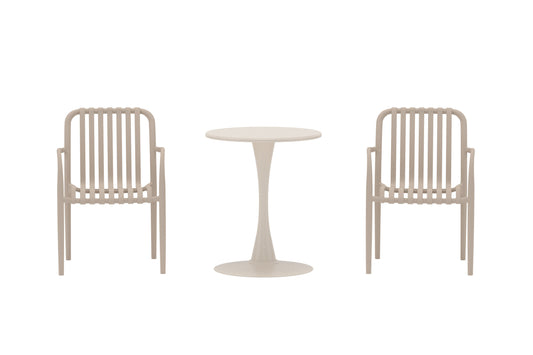 Limnos cafésæt Ø60×70 cm – Beige
