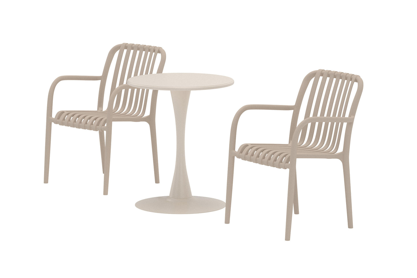 Limnos cafésæt Ø60×70 cm – Beige