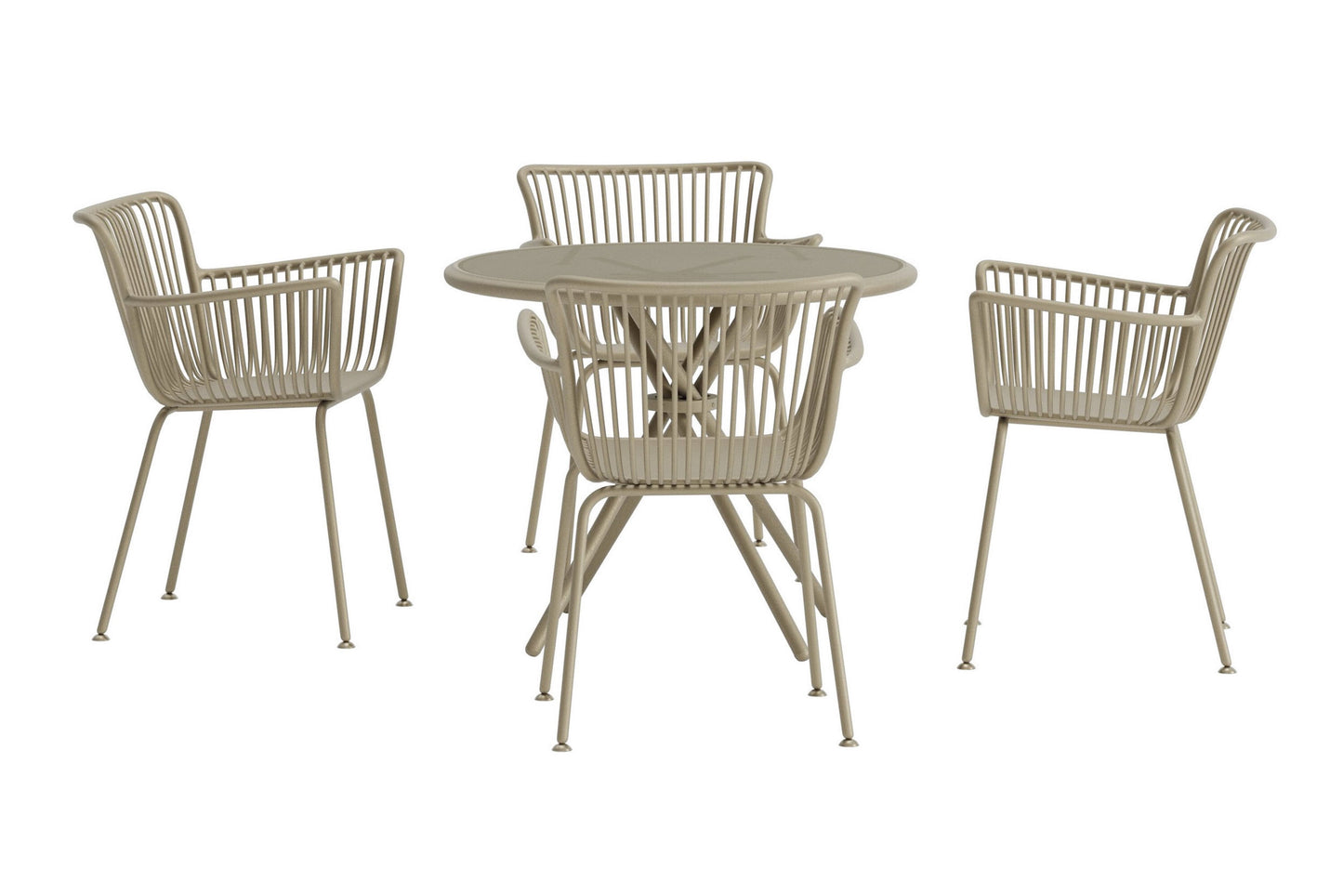 Sifnos rundt cafésæt (5 dele) – Beige