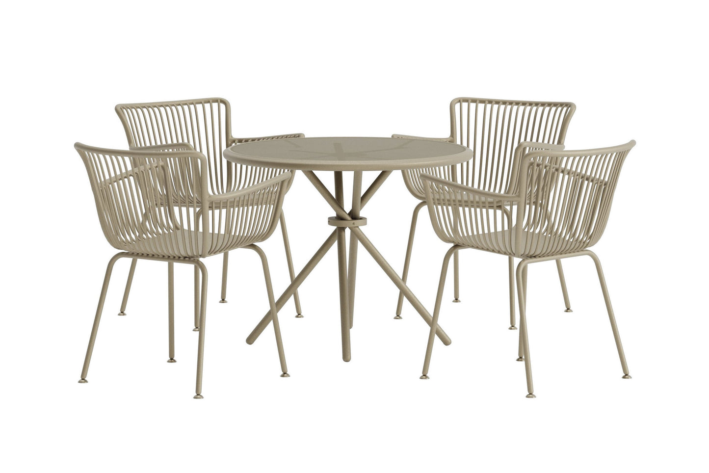 Sifnos rundt cafésæt (5 dele) – Beige